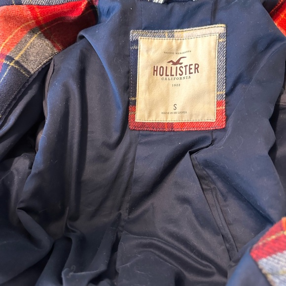 HOLLISTER PLAID DOUBLE BREASTED 3/4 SLEEVE PEACOAT - Picture 11 of 15
